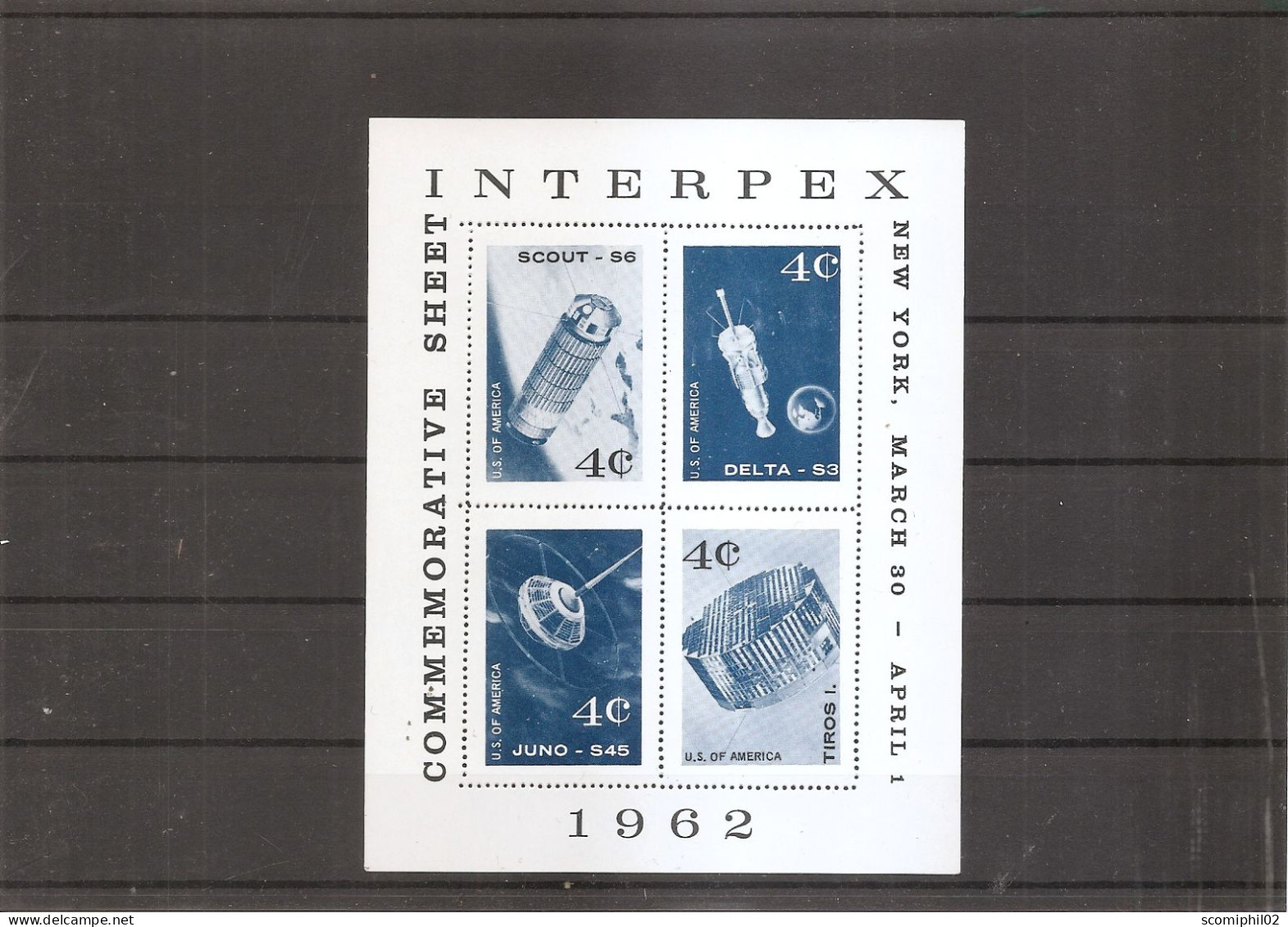 Espace ( Bf Commémoratif XXX -MNH - De Interpex De 1962 ) - América Del Norte