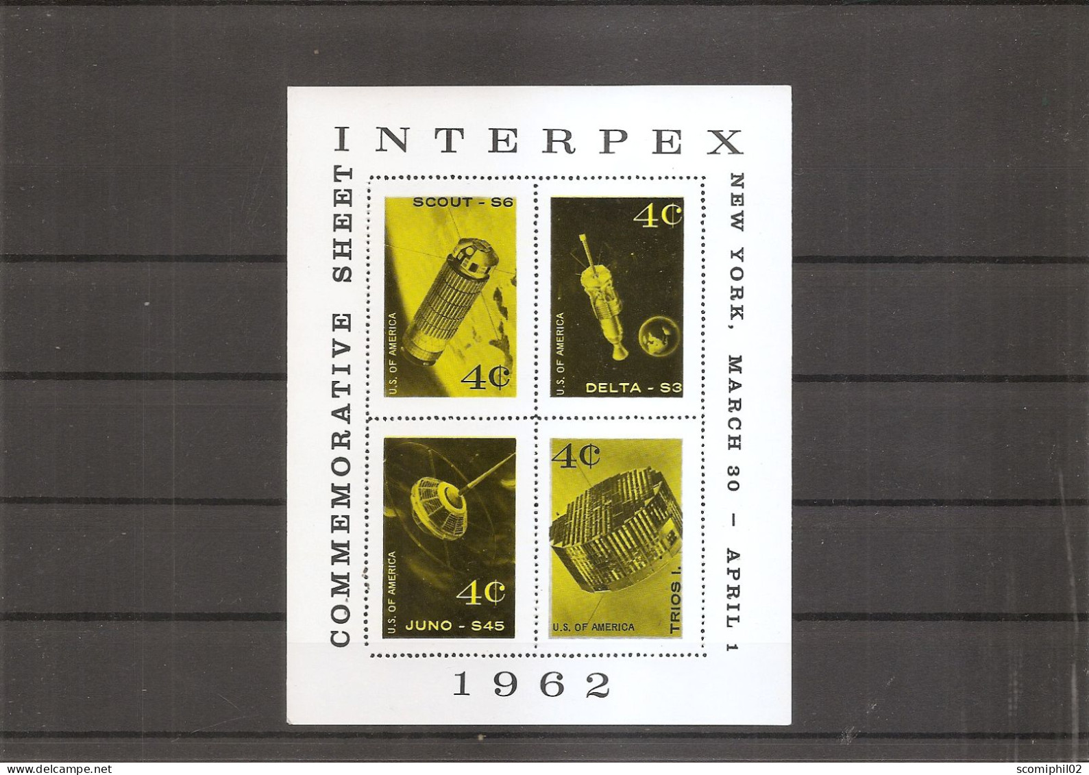 Espace ( Bf Commémoratif XXX -MNH - De Interpex De 1962 ) - Noord-Amerika