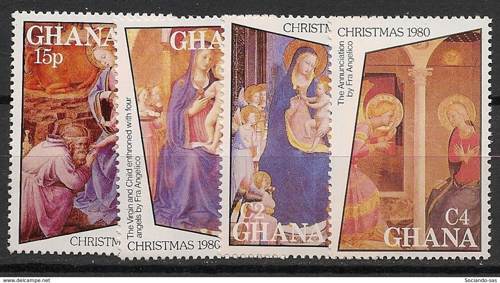 GHANA - 1980 - N°YT. 692 à 695 - Noel / Fra Angelico - Neuf Luxe ** / MNH / Postfrisch - Ghana (1957-...)