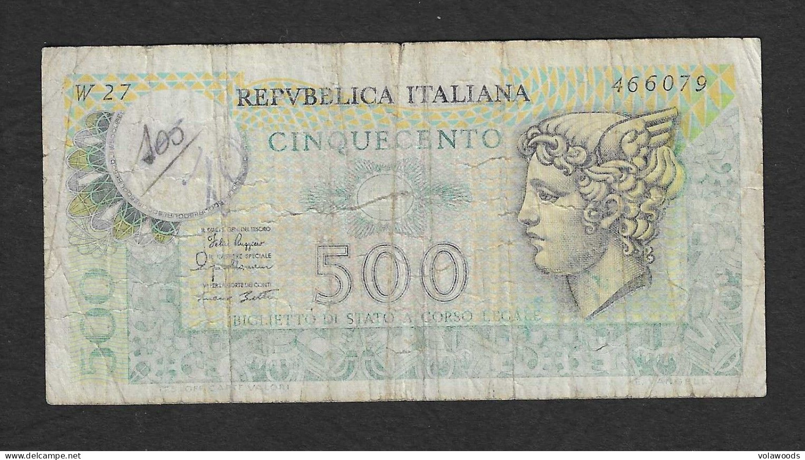Italia - Banconota Circolata Da 500 Lire "Mercurio" SOSTITUTIVA P-94a.2 - 1979 #19 - 500 Lire