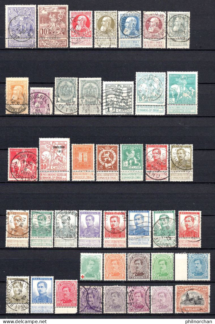 Belgique 1896 à 1929 142 Timbres Différents  18 €    (cote 247,55 €  142 Valeurs) - Other & Unclassified