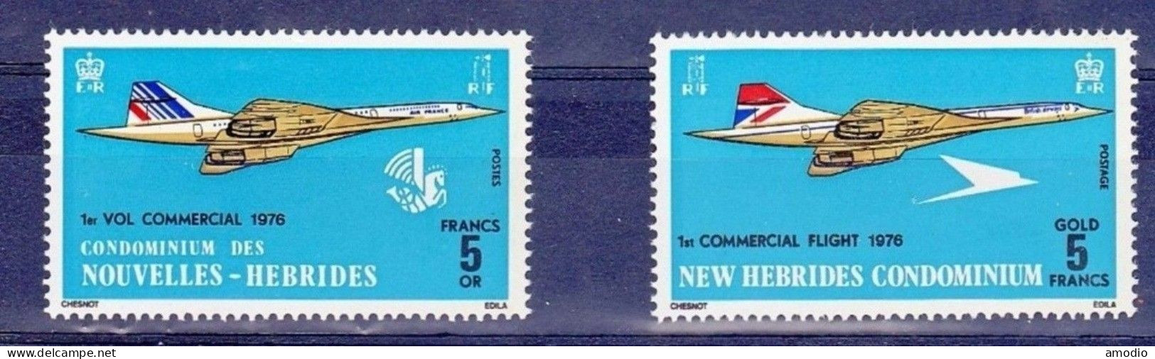 Nouvelles Hébrides, New Hebrids YT 424/425 Concorde N** MNH - Nuovi