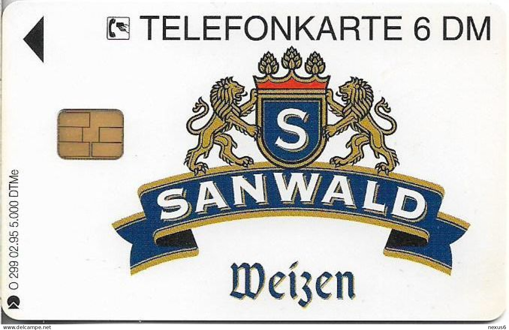 Germany - Sanwald Weizenbier 1 - O 0299 - 02.1995, 6DM, 5.000ex, Used - O-Series: Kundenserie Vom Sammlerservice Ausgeschlossen