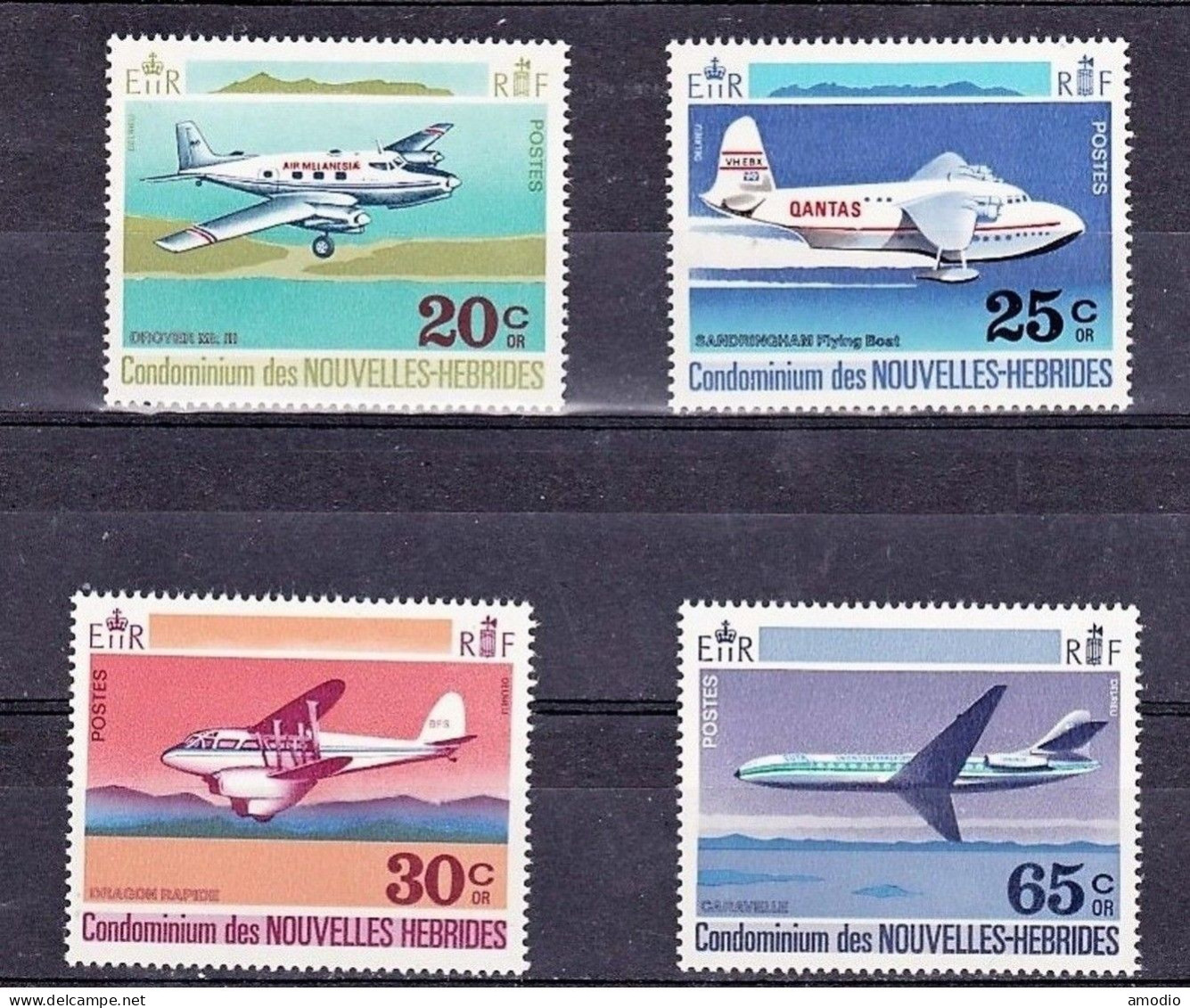 Nouvelles Hébrides YT 318/321 Avions De Lignes N** MNH - Unused Stamps
