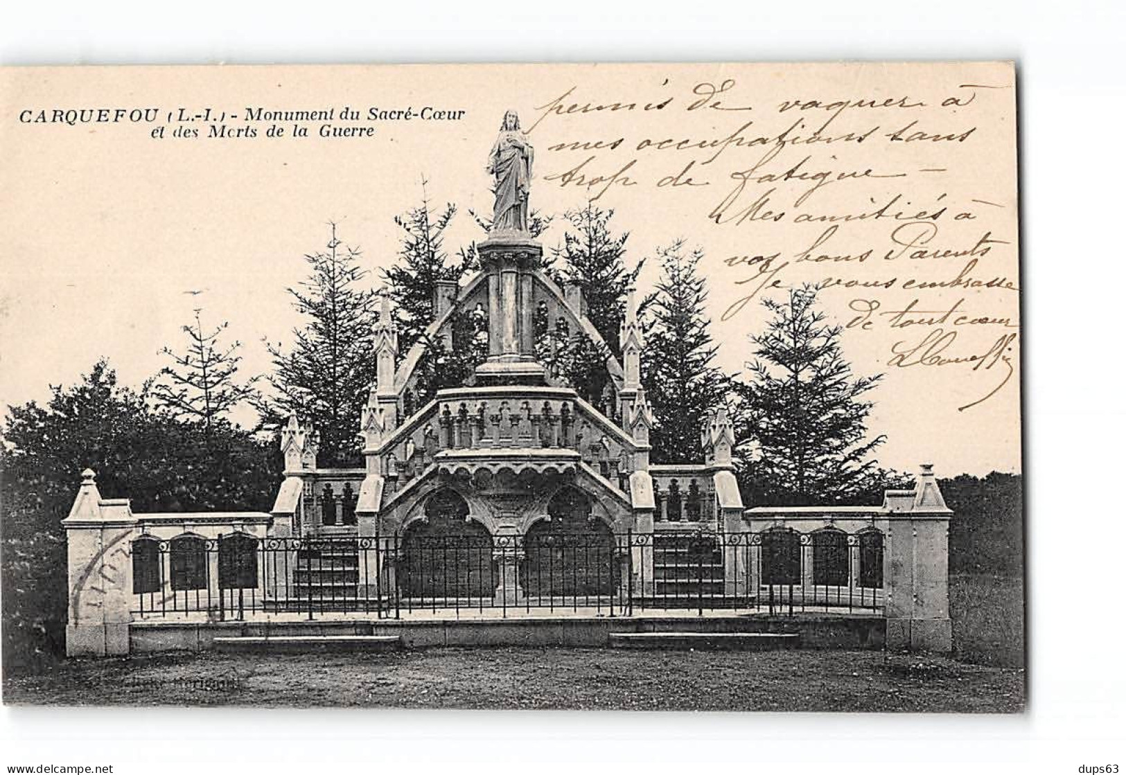 CARQUEFOU - Monument Du Sacré Coeur Et Des Morts De La Guerre - état - Carquefou