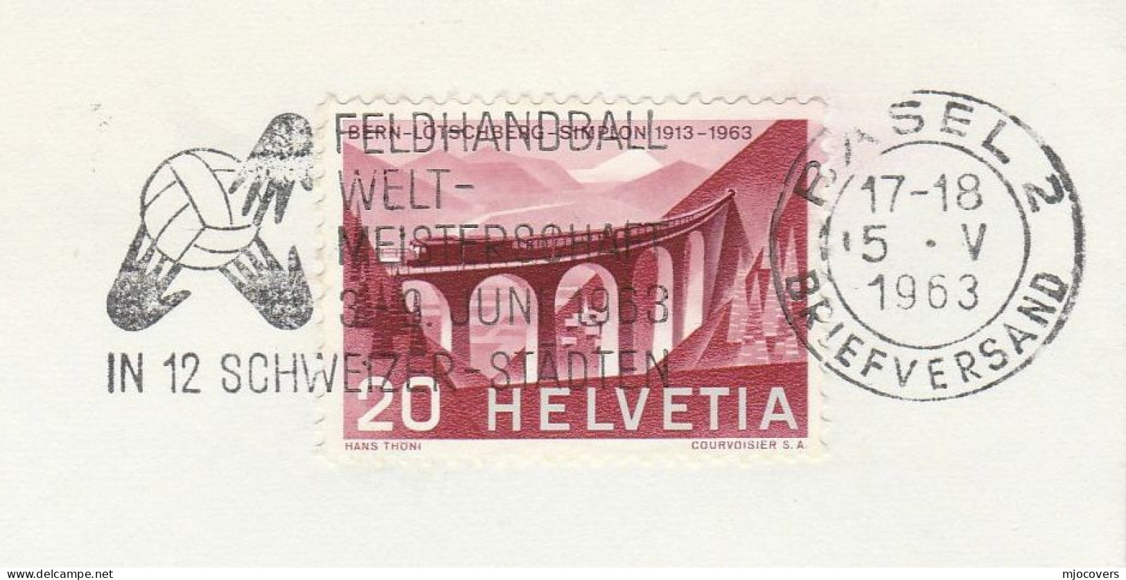 1963 Cover HANDBALL World CHAMPIONSHIPS Illus  Slogan Switzerland Sport Stamps - Hand-Ball