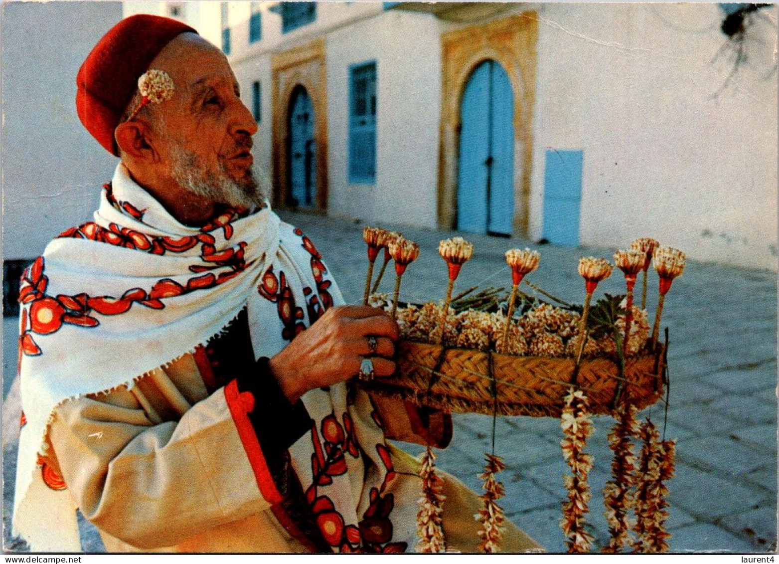 18-3-2024 (3 Y 22) Tunisia - Bou Said (posted To France) Marchand De Jasmin - Shopkeepers