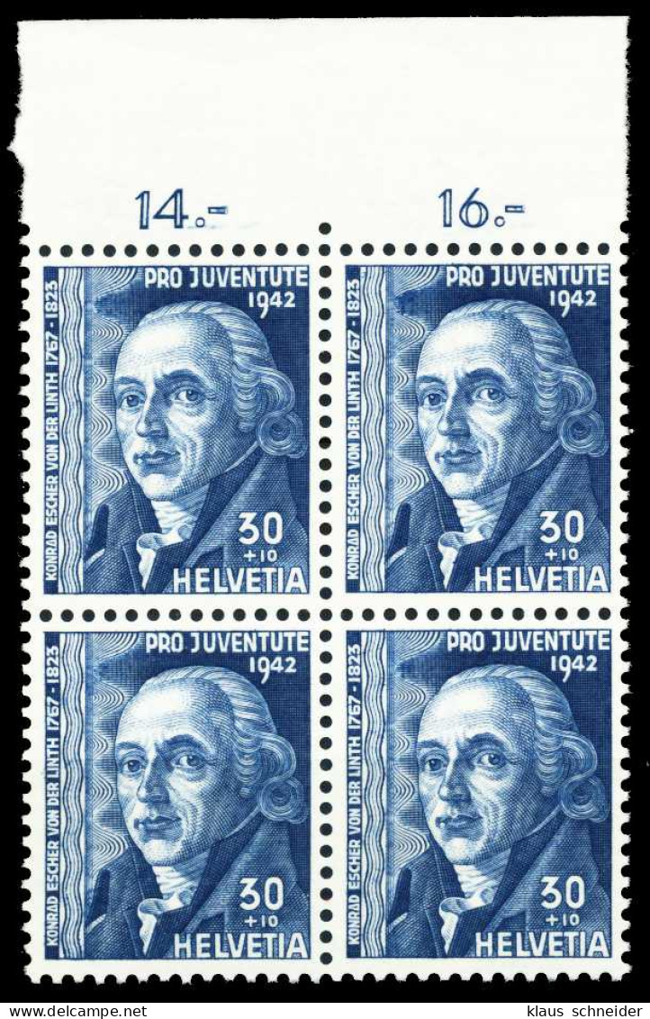 SCHWEIZ PRO JUVENTUTE Nr 415 Postfrisch VIERERBLOCK ORA X4FAD6A - Unused Stamps