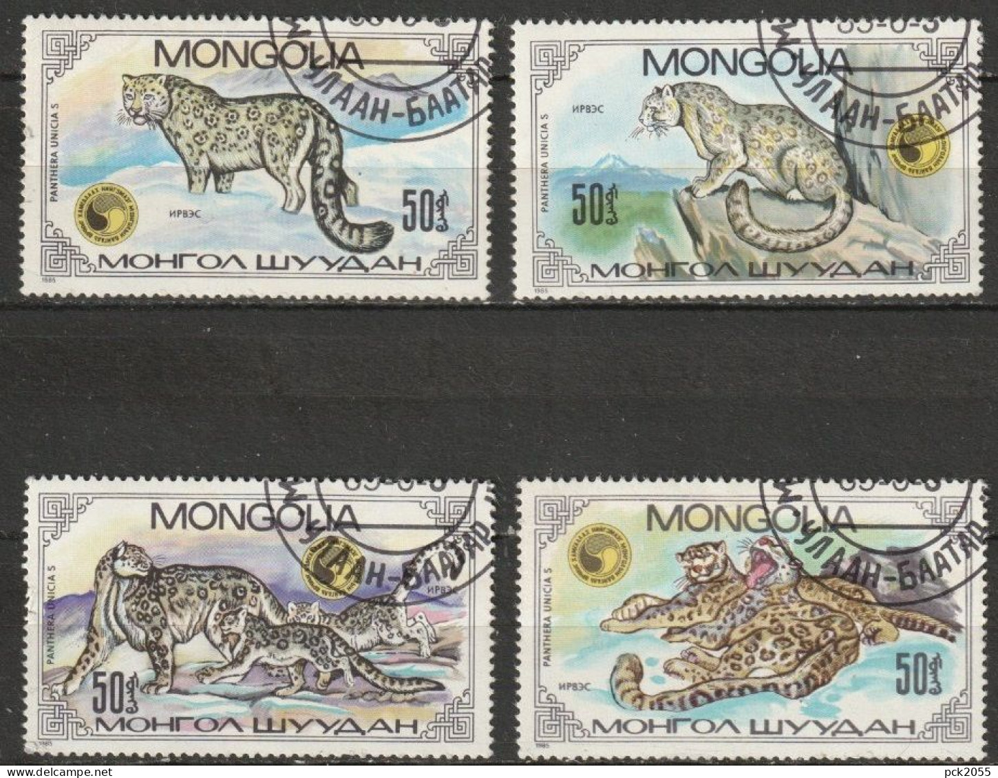 Mongolei 1985 Mi-Nr. 1694 - 1697 O Gestempelt  Schneeleopard ( B 2707 ) - Mongolei