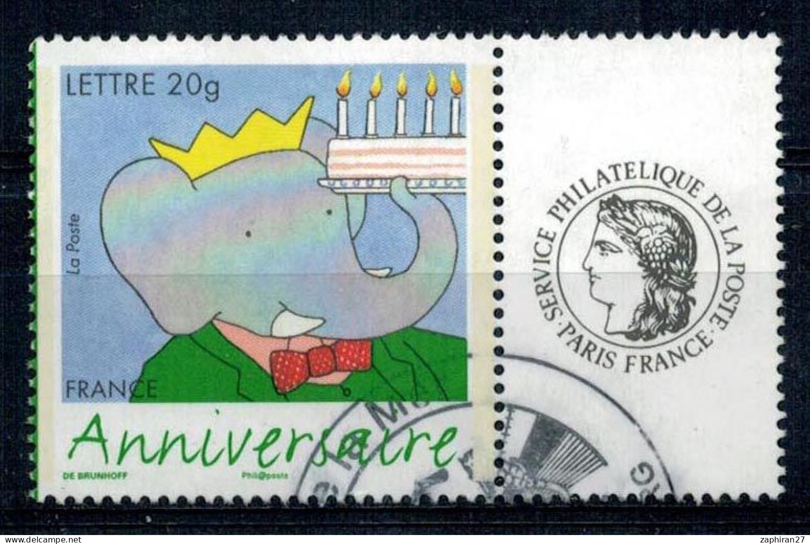 2006 N 3927A BABAR VIGNETTE CERES OBLITERE CACHET ROND #234# - Oblitérés