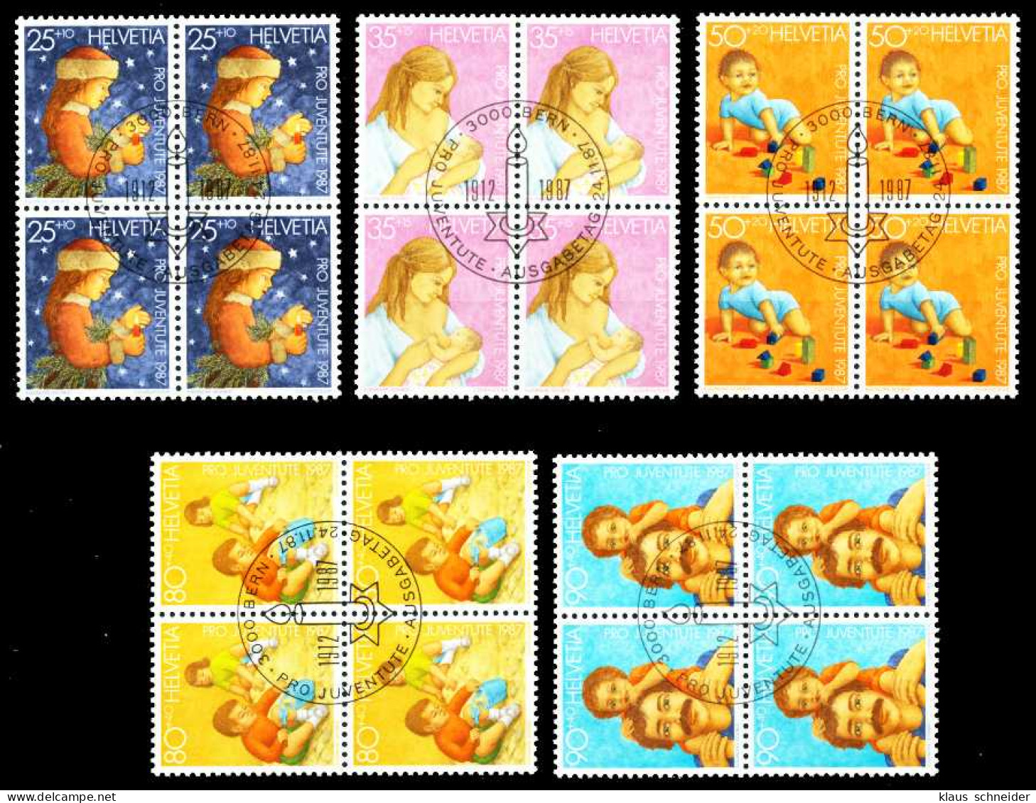 SCHWEIZ PRO JUVENTUTE Nr 1359 VB-1363 VB ZENTR- X54B7A6 - Used Stamps