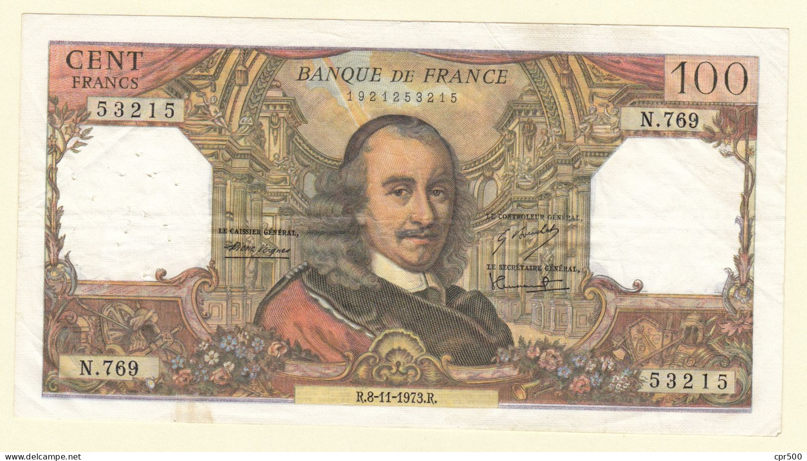 100 Francs Corneille Type 1964, F65.44, 1973, N.769, TB+ - 100 F 1964-1979 ''Corneille''