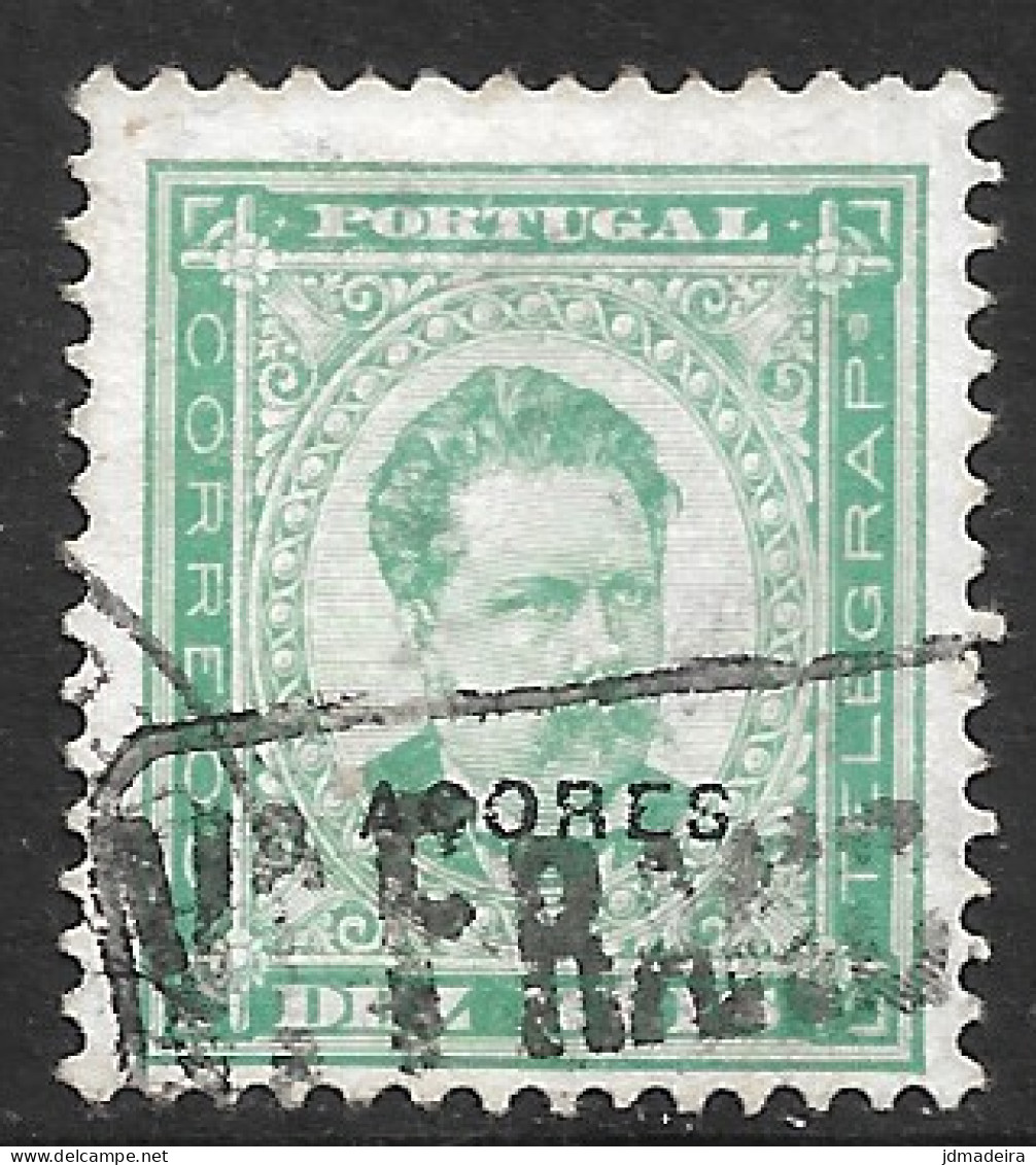 Azores – 1884 King Luis 10 Réis Used Stamp - Azores