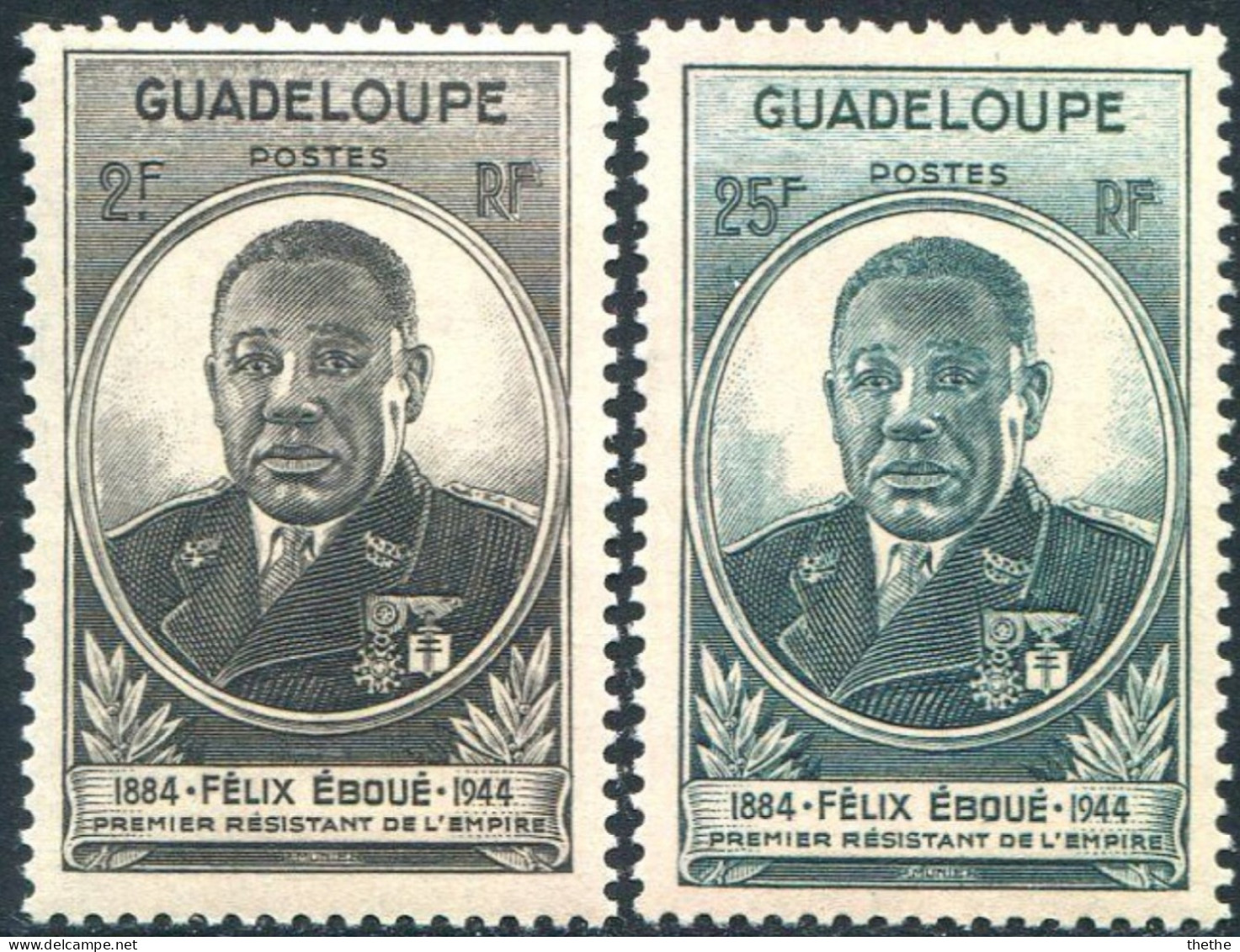 GUADELOUPE - Gouverneur Général Félix Éboué (1884-1944) - Neufs