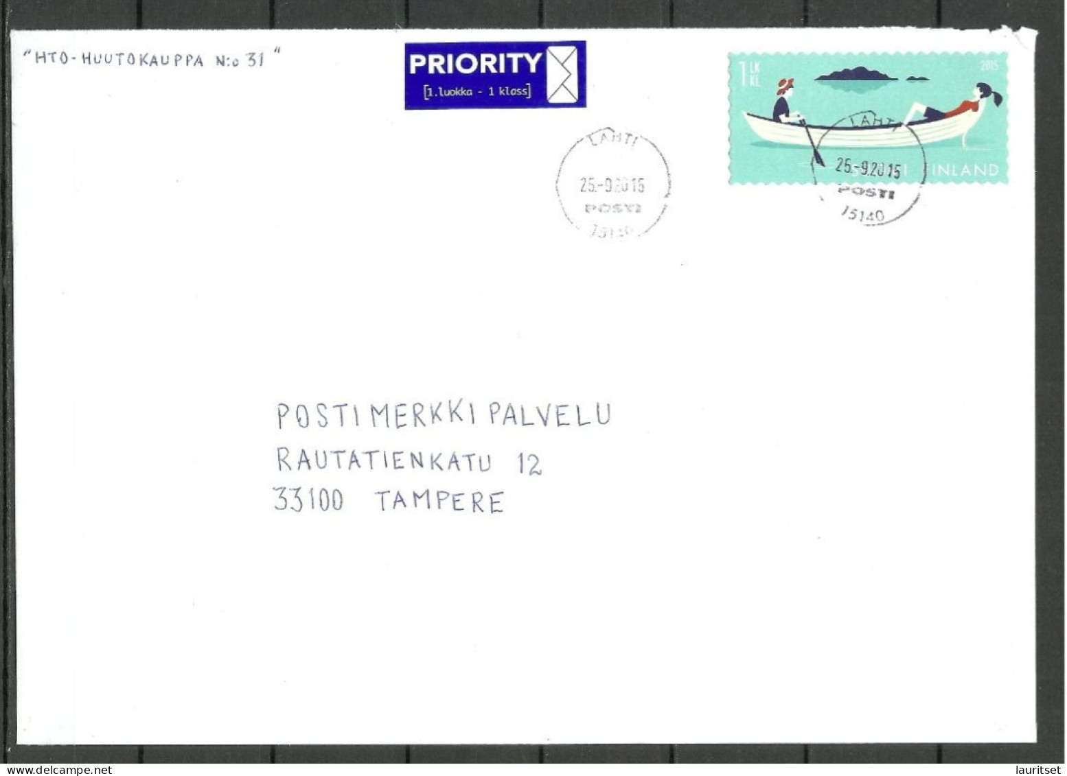 FINLAND 2015 O LAHTI Local Cover - Lettres & Documents