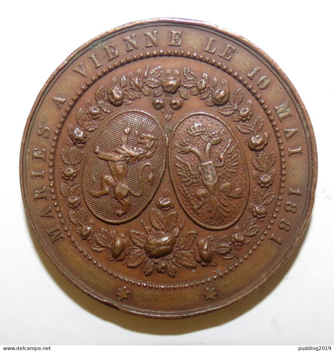 Rare AUTRICHE - FRANÇOIS-JOSEPH Ier Médaille, Mariage De Rodolphe D’Autriche Et Stéphanie De Belgique - Royaux / De Noblesse