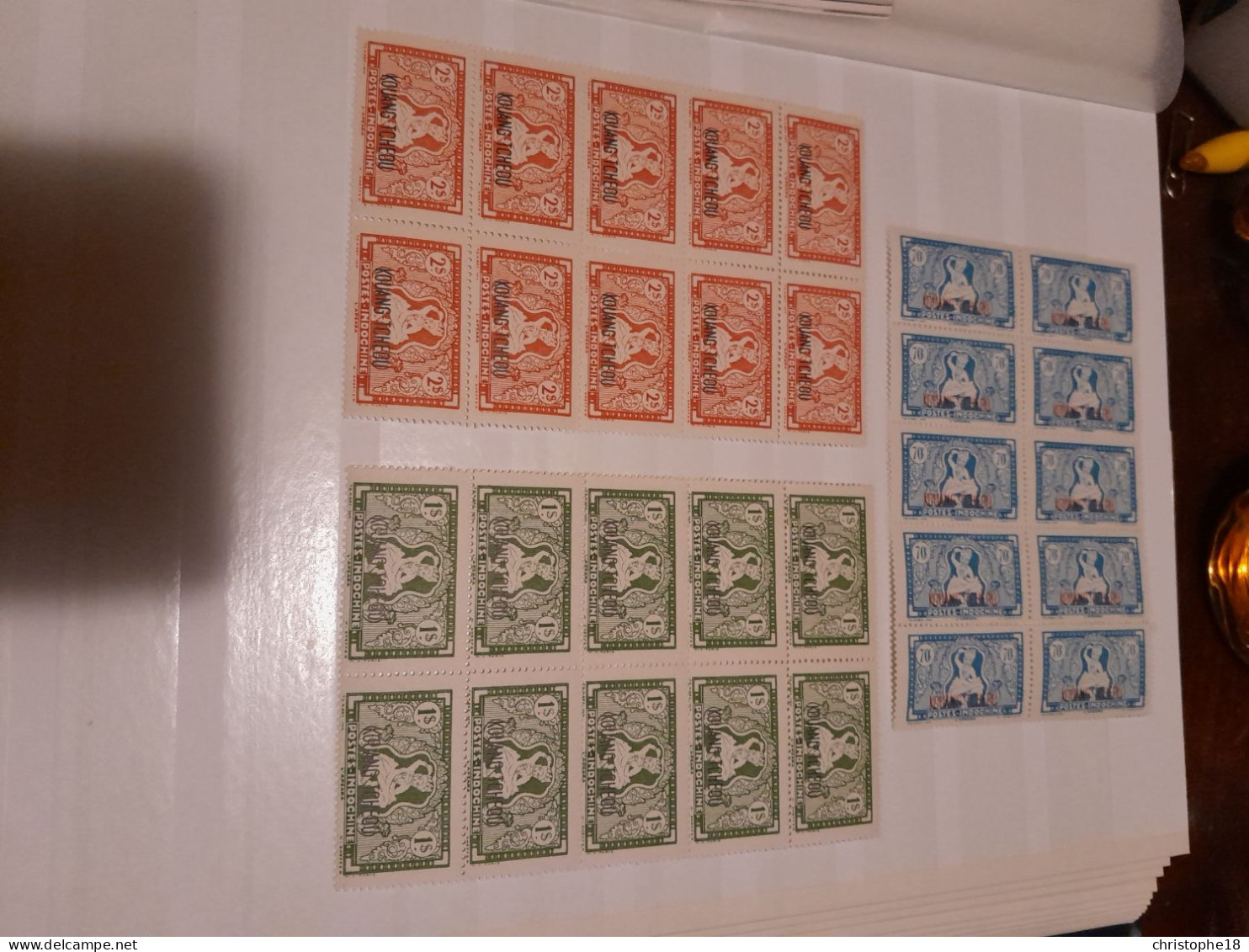 Kouang Tcheou Yvert 116,117,134 Blocs De 10 MNH** - Unused Stamps