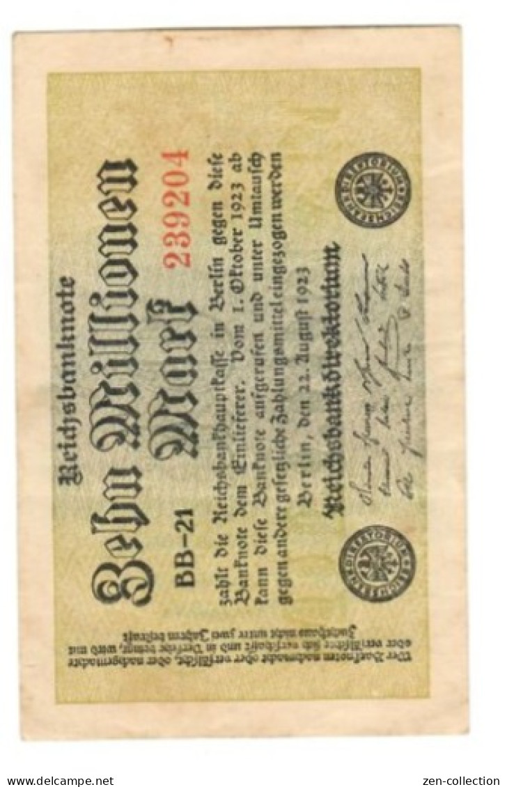 CCCP Soviet WW2 Nazi Propaganda FORGERY Overprint On Genuine 10 Million 1923 Banknote VF+ - Altri & Non Classificati