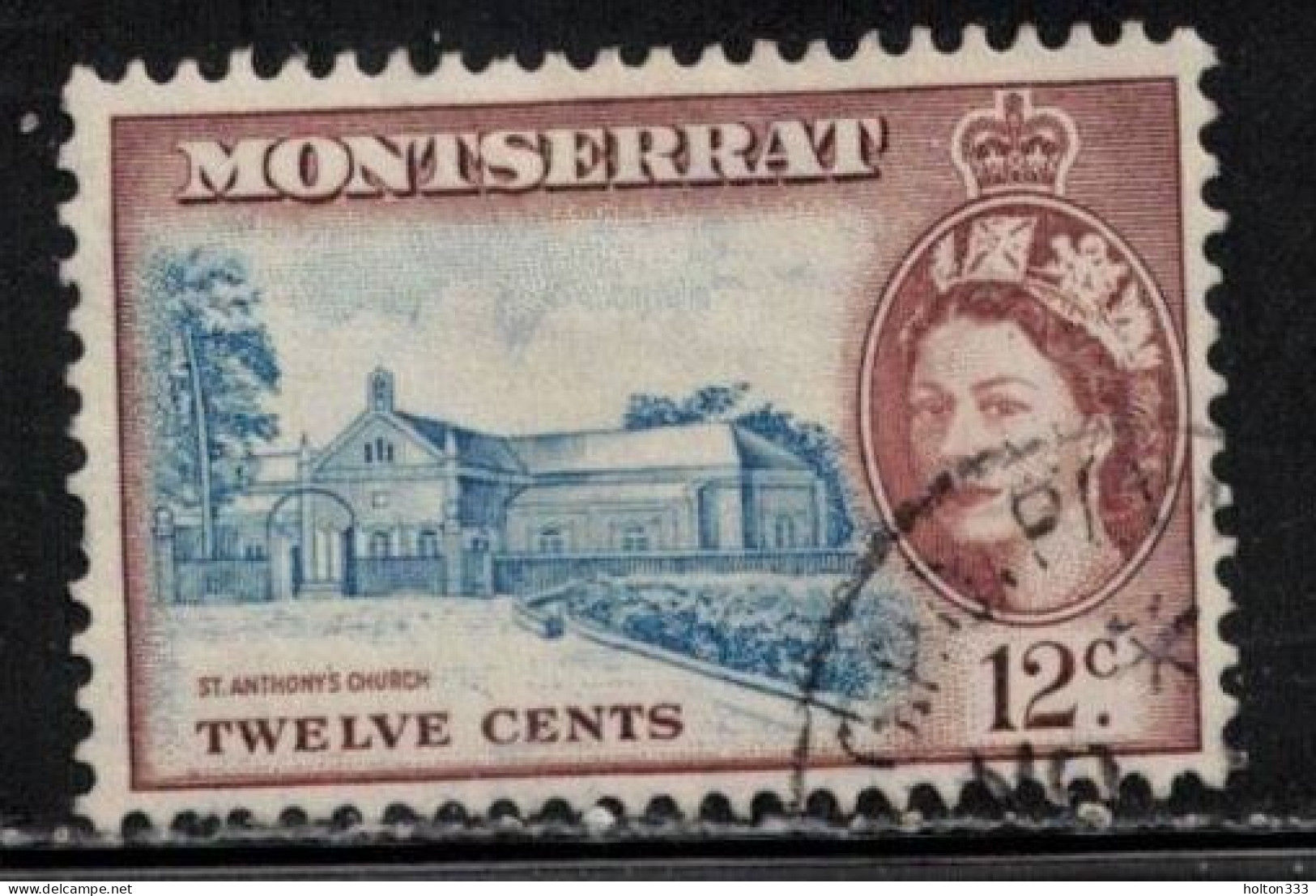 MONTSERRAT Scott # 136 Used - QEII & St Anthony's Church - Montserrat