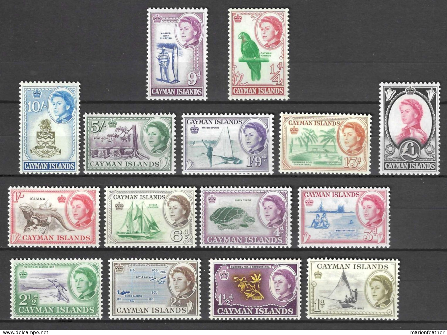 CAYMAN Is....QUEEN ELIZABETH II..(1952-22.)...." 1962.."......SET OF 15.......MH.... - Kaimaninseln