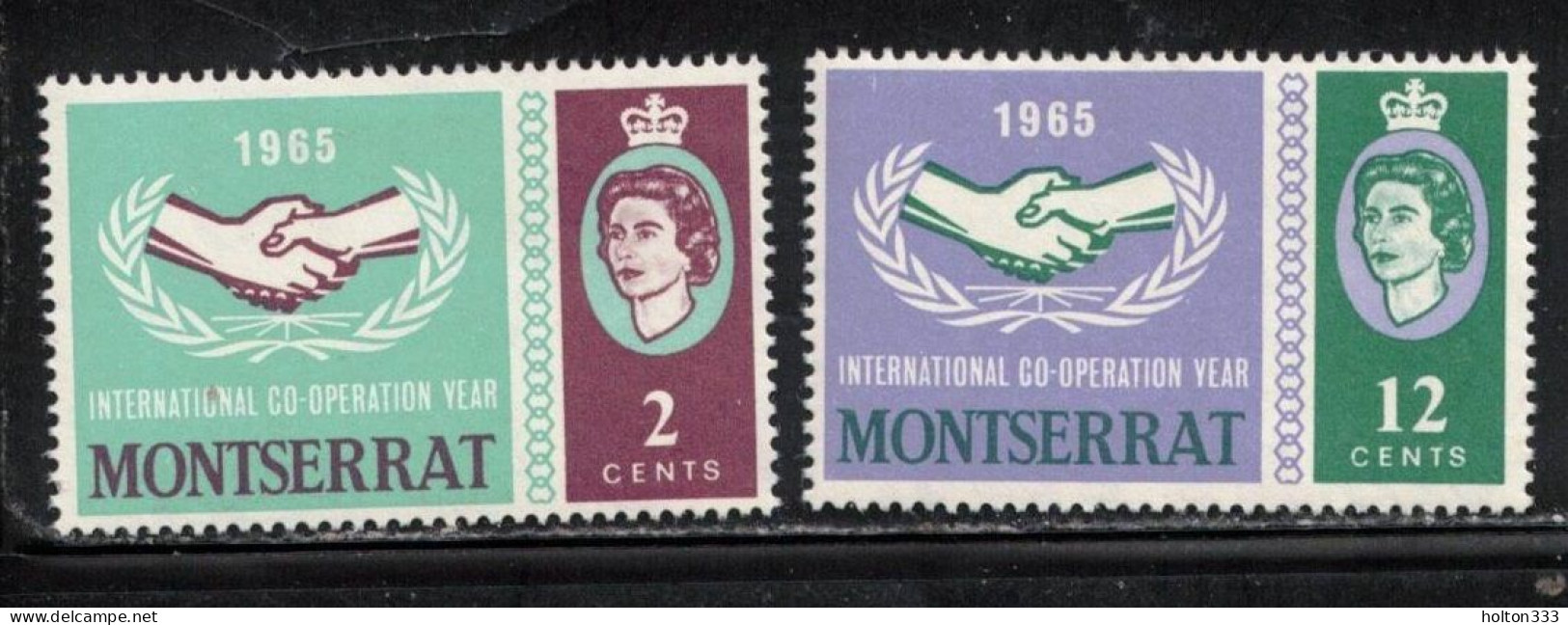 MONTSERRAT Scott # 176-7 MH - QEII & International Co-operation Year - Montserrat