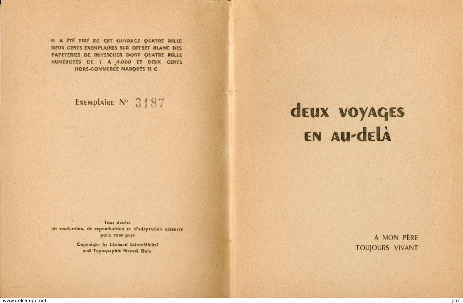 2 Voyages En Au-dela/Er Le Pamphylien. Le Songe De Scipion/Léonard Saint-Michel/Frontispice D'Englebert/1949 - Esotérisme