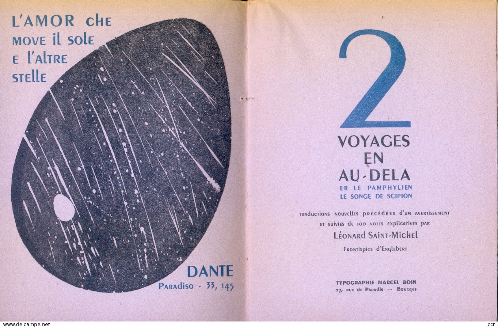 2 Voyages En Au-dela/Er Le Pamphylien. Le Songe De Scipion/Léonard Saint-Michel/Frontispice D'Englebert/1949 - Esoterismo