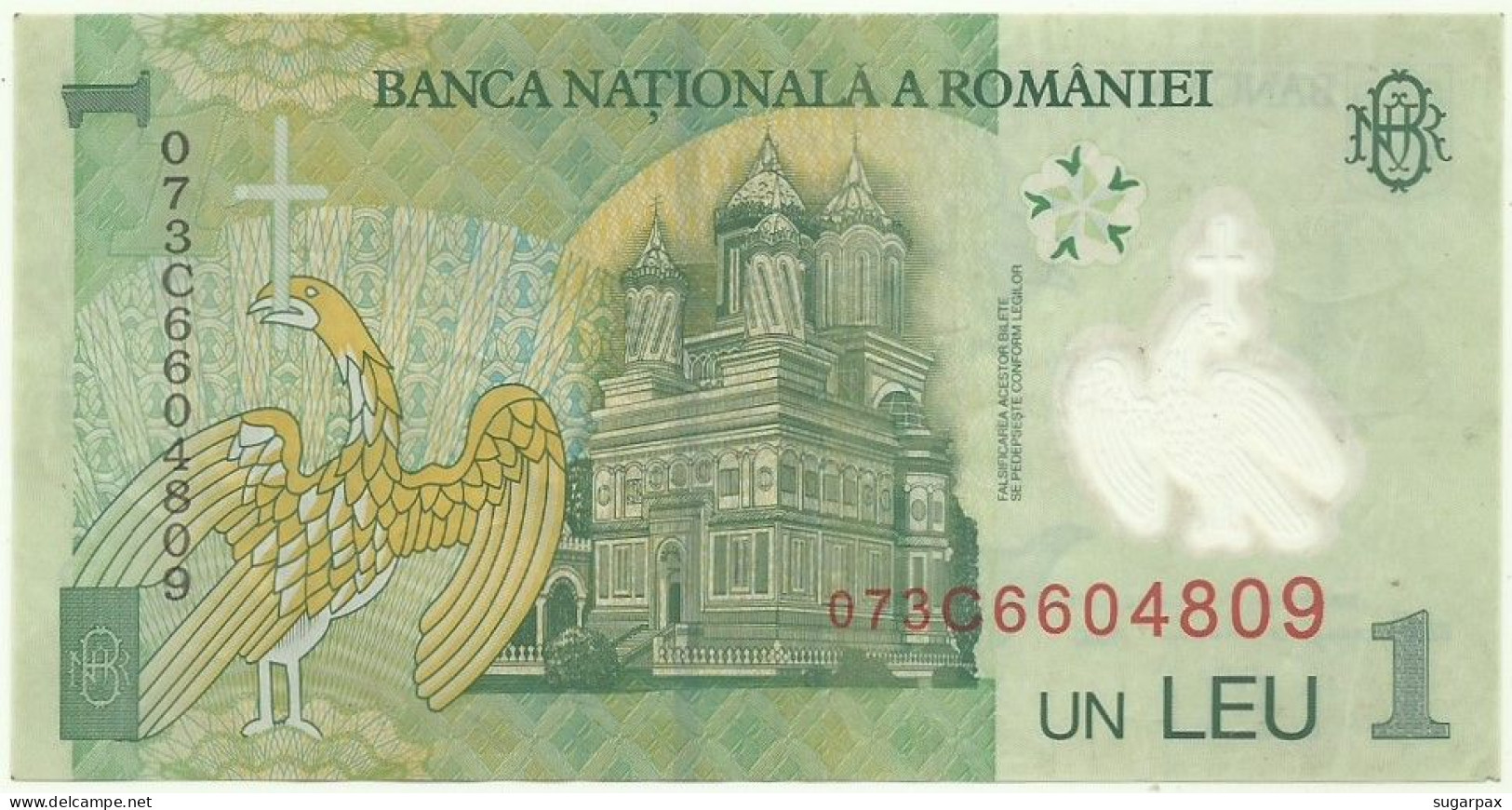 ROMANIA - 1 Leu - 2005 ( 2007 ) - Pick 117.c - Série 073C - POLYMER - Roumanie