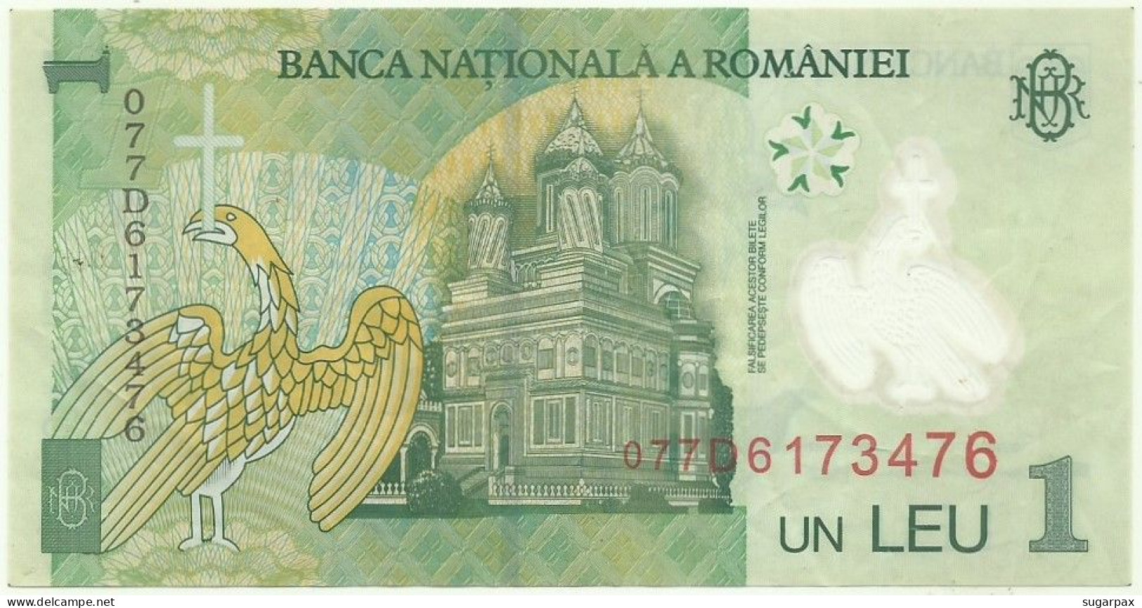ROMANIA - 1 Leu - 2005 ( 2007 ) - Pick 117.c - Série 077D - POLYMER - Roemenië