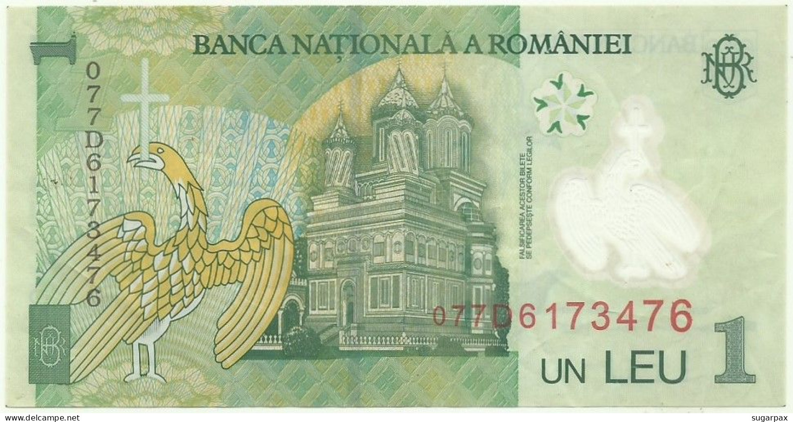 ROMANIA - 1 Leu - 2005 ( 2007 ) - Pick 117.c - Série 077D - POLYMER - Rumania