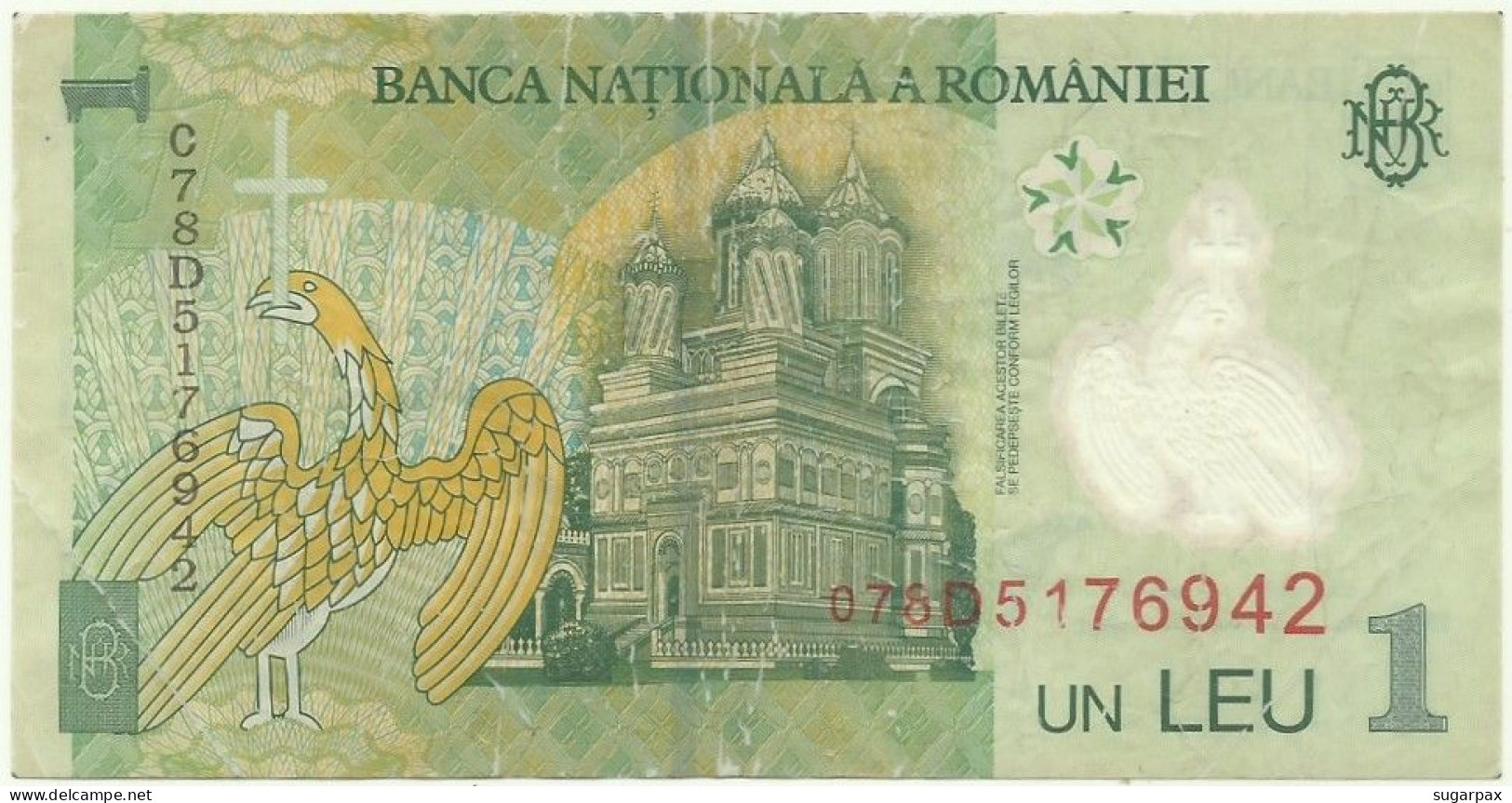 ROMANIA - 1 Leu - 2005 ( 2007 ) - Pick 117.c - Série 078D - POLYMER - Rumänien