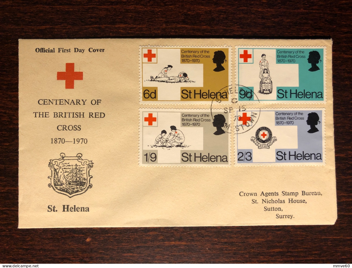 SAINT HELENA FDC COVER 1970 YEAR RED CROSS HEALTH MEDICINE STAMPS - St. Helena