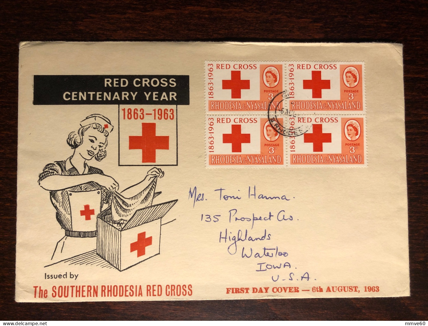 RHODESIA FDC COVER 1963 YEAR RED CROSS HEALTH MEDICINE STAMPS - Rhodesien & Nyasaland (1954-1963)