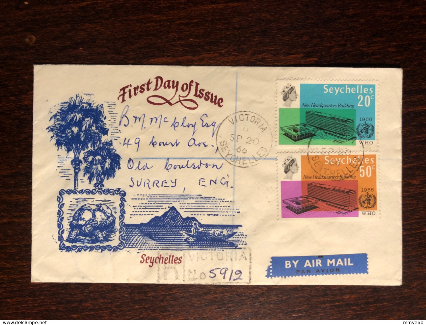 SEYCHELLES  FDC COVER 1966 YEAR WHO HEALTH MEDICINE STAMPS - Seychelles (...-1976)