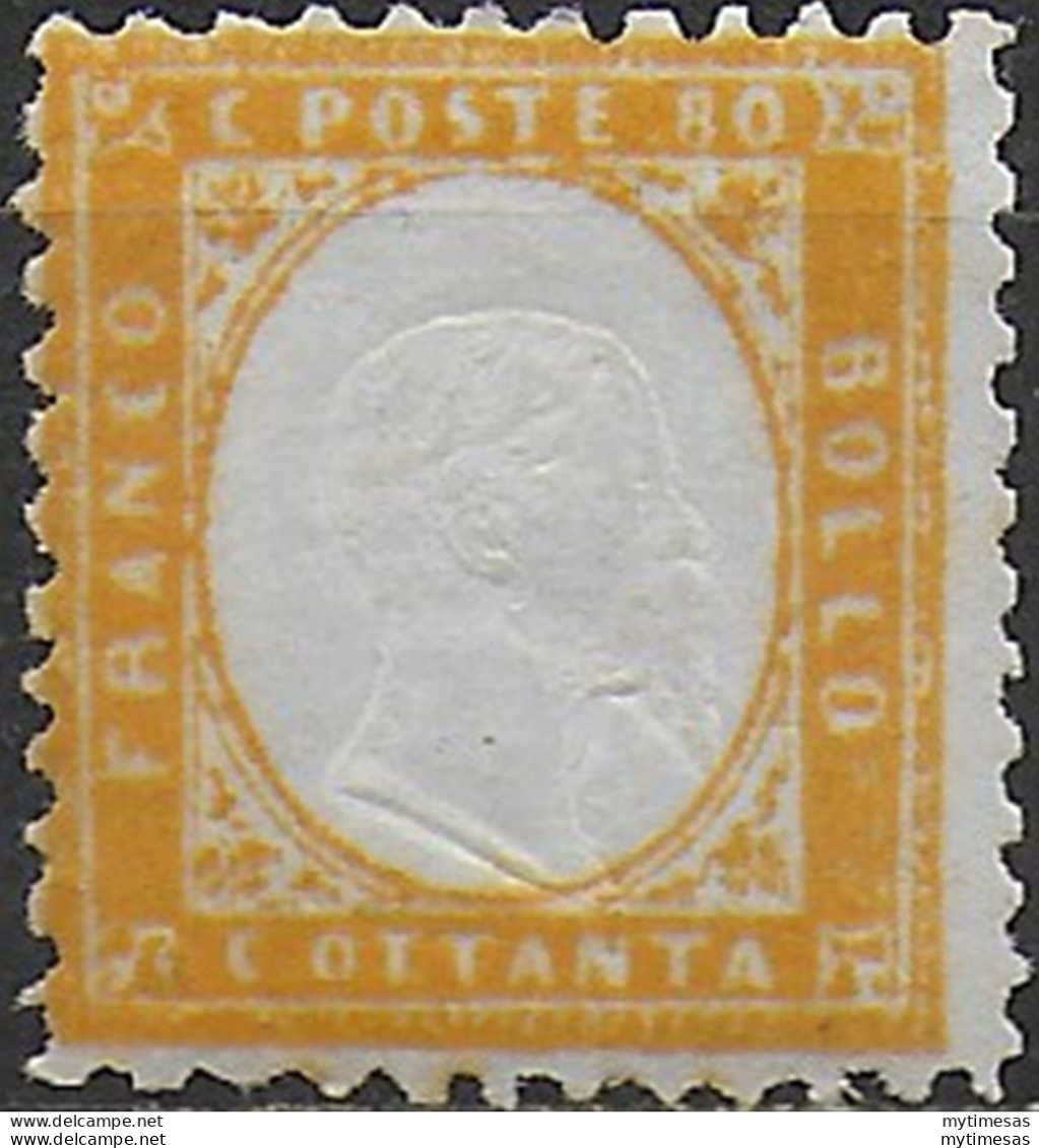 1862 Italia VE II 80c. Giallo Arancio Mc MNH Sassone N. 4 - Altri & Non Classificati