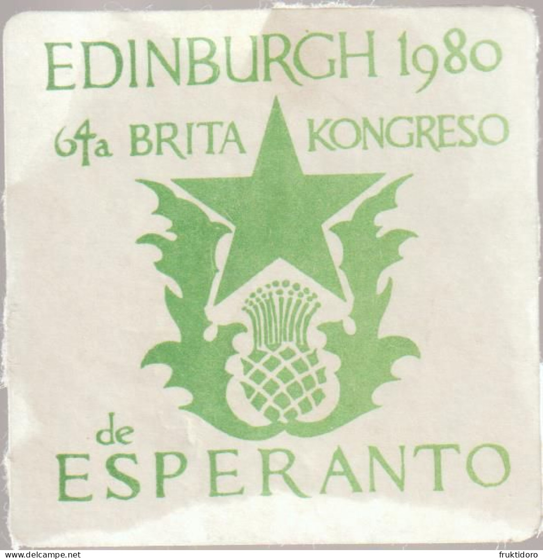 Esperanto Label 64th British Conference In Edinburgh - 64a Brita Kongreso En Edinburgh 1980 - Esperánto