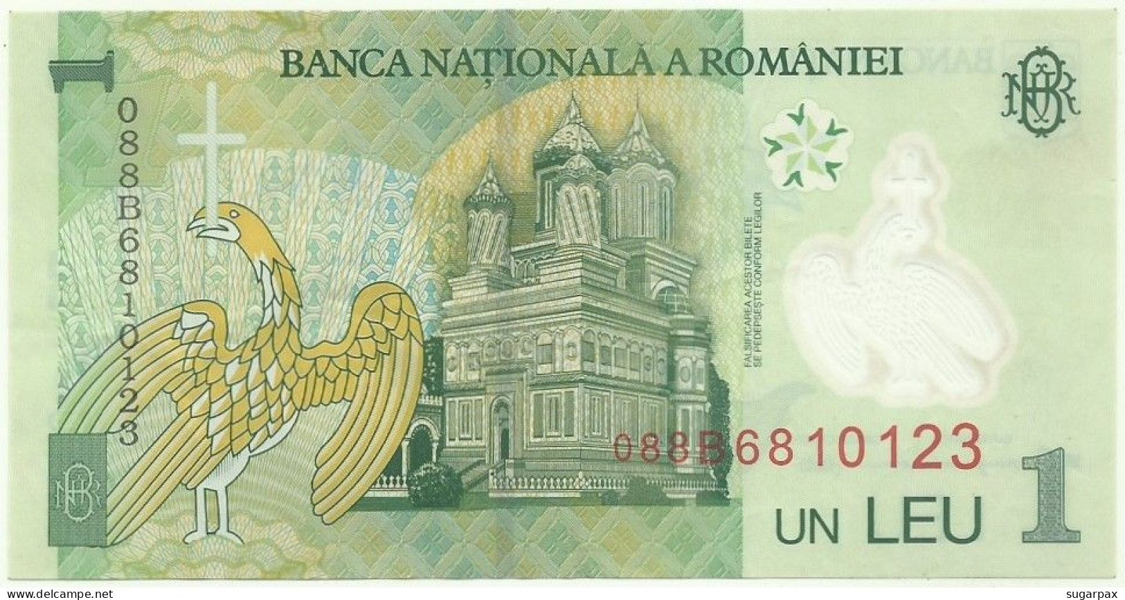 ROMANIA - 1 Leu - 2005 ( 2008 ) - Pick 117.d - Série 088B - POLYMER - Roemenië