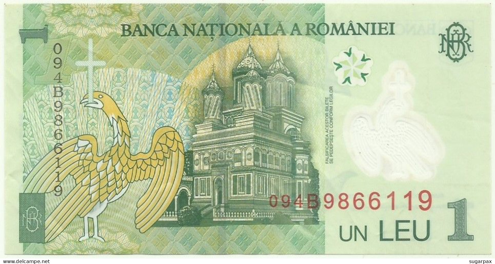 ROMANIA - 1 Leu - 2005 ( 2009 ) - Pick 117.e - Série 094B - POLYMER - Rumänien