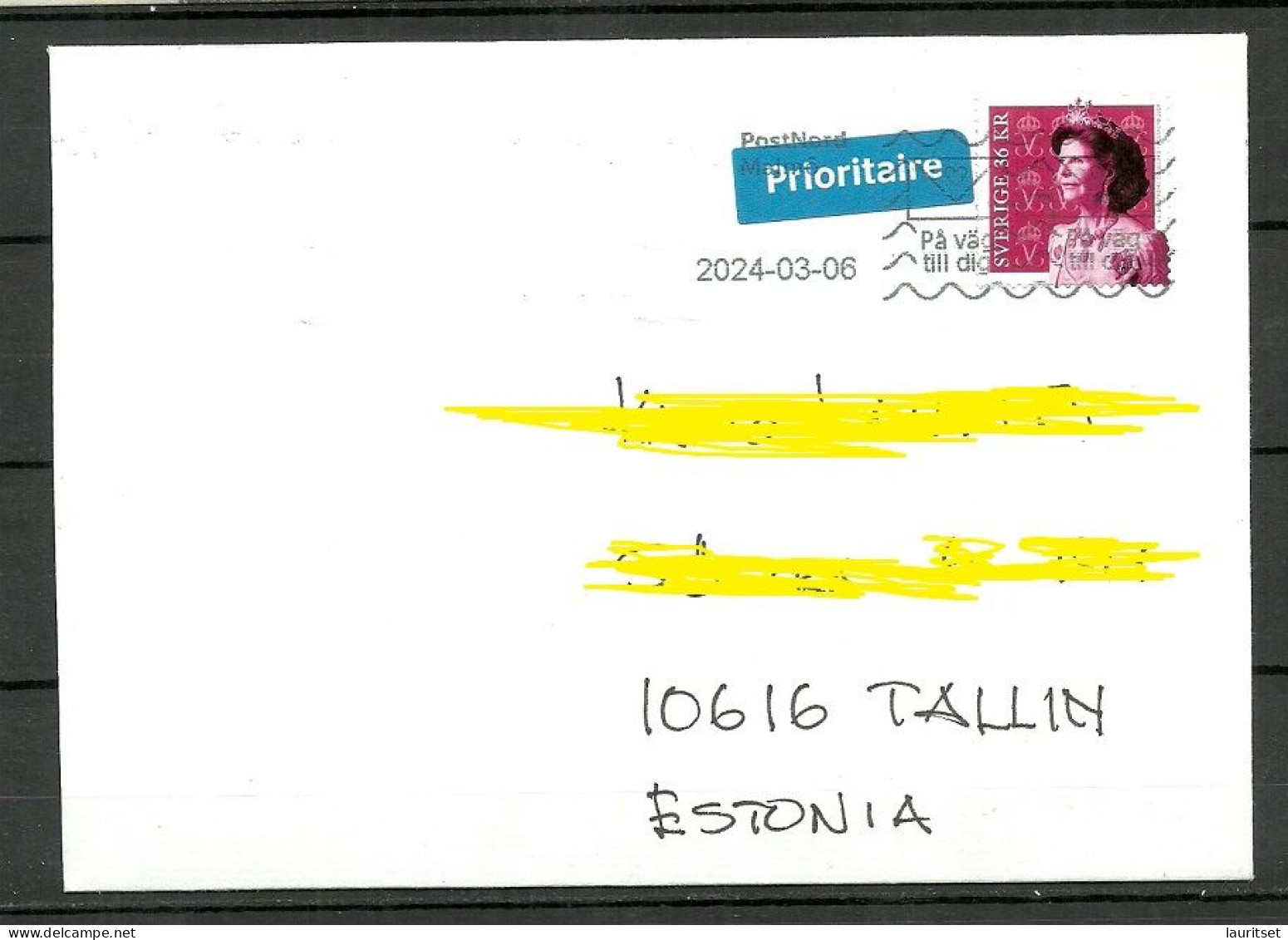 SCHWEDEN Sweden 2024 Air Mail Cover To Estonia Queen Königin Silvia - Cartas & Documentos