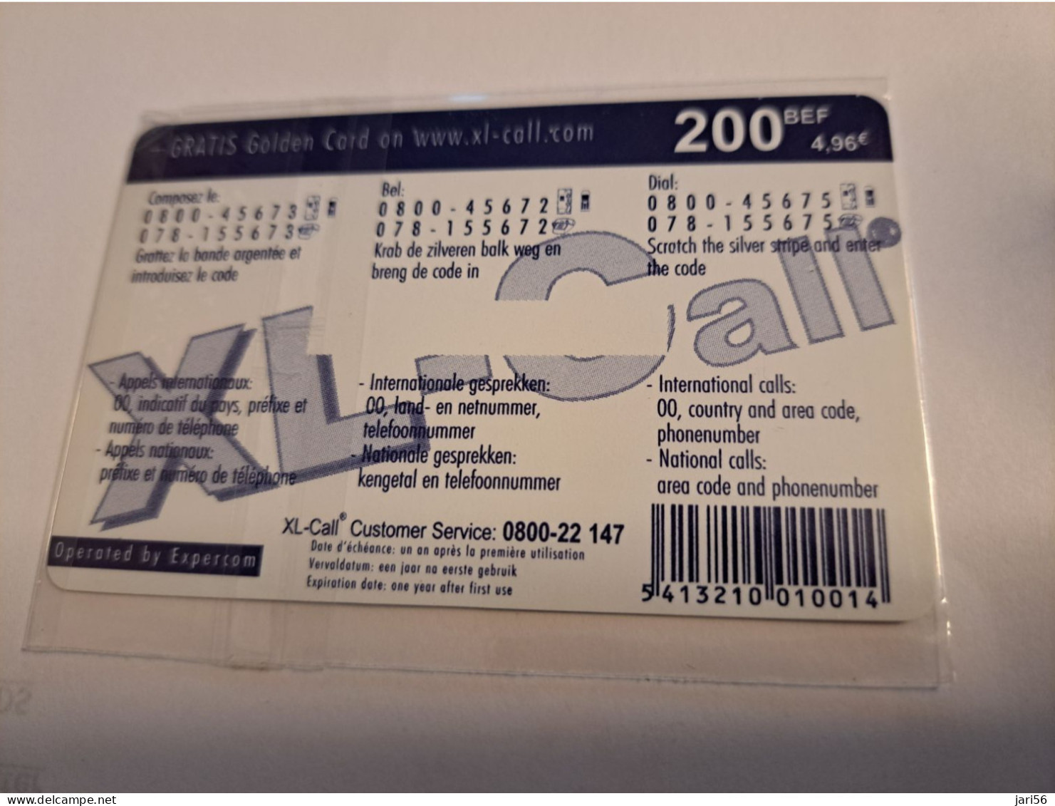 BELGIUM / XL-CALL 200BEF/ € 4,96  / LARGO-  WINCH/ PREPAID/ DUMMY/TEST/      UNUSED  CARD  ** 16384 ** - Zonder Chip