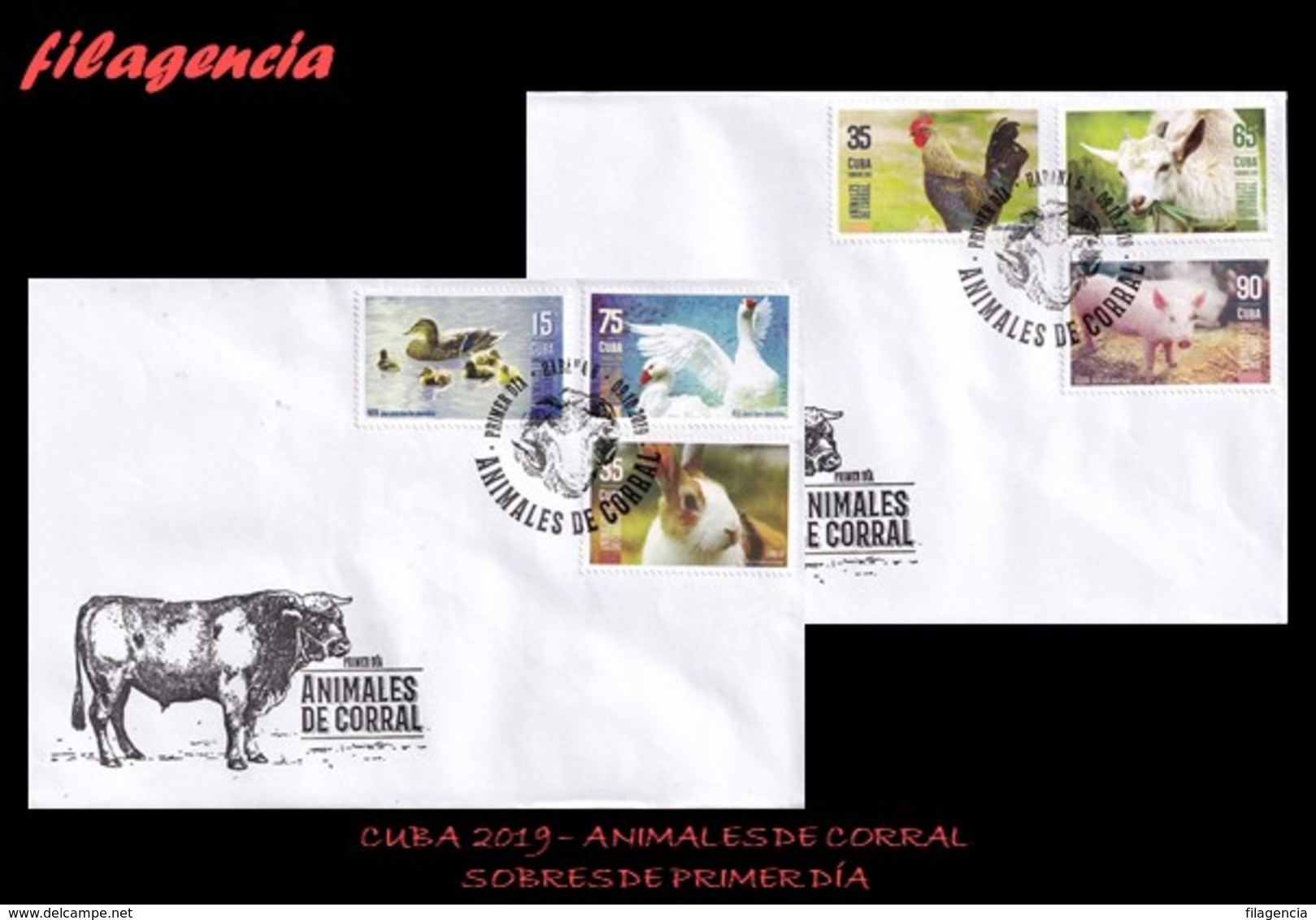 AMERICA. CUBA SPD-FDC. 2019 FAUNA. ANIMALES DE CORRAL - FDC