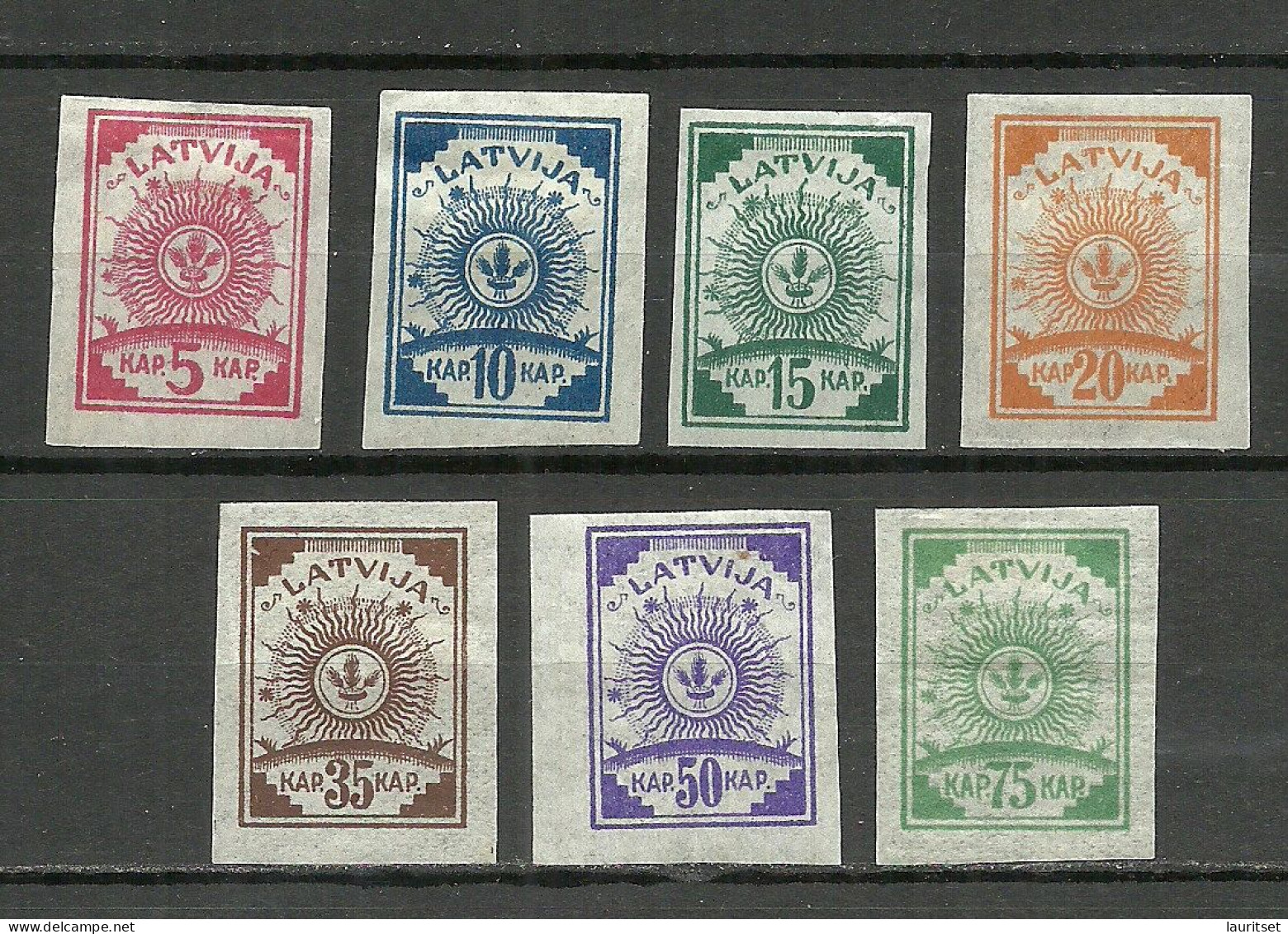 LETTLAND Latvia 1919 = 7 Values From Set Michel 6 C - 14 C * - Lettland