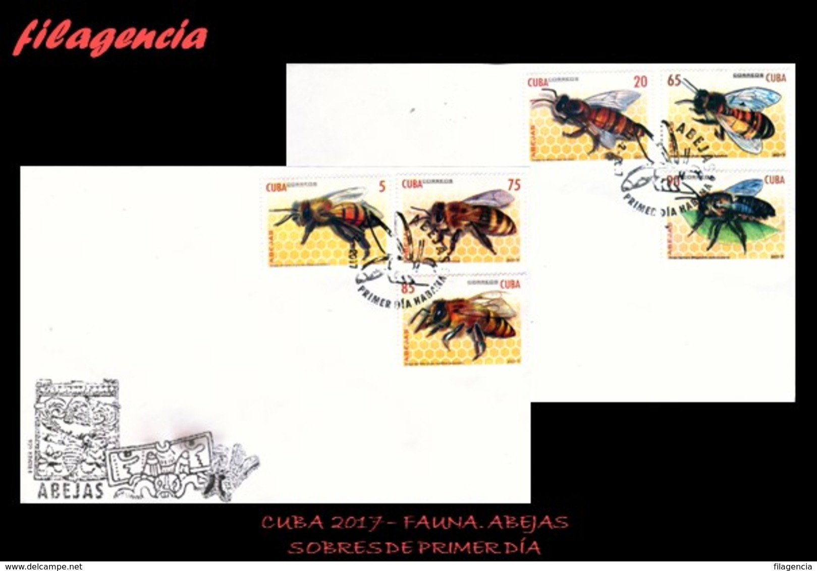 AMERICA. CUBA SPD-FDC. 2017 FAUNA. INSECTOS. ABEJAS - FDC