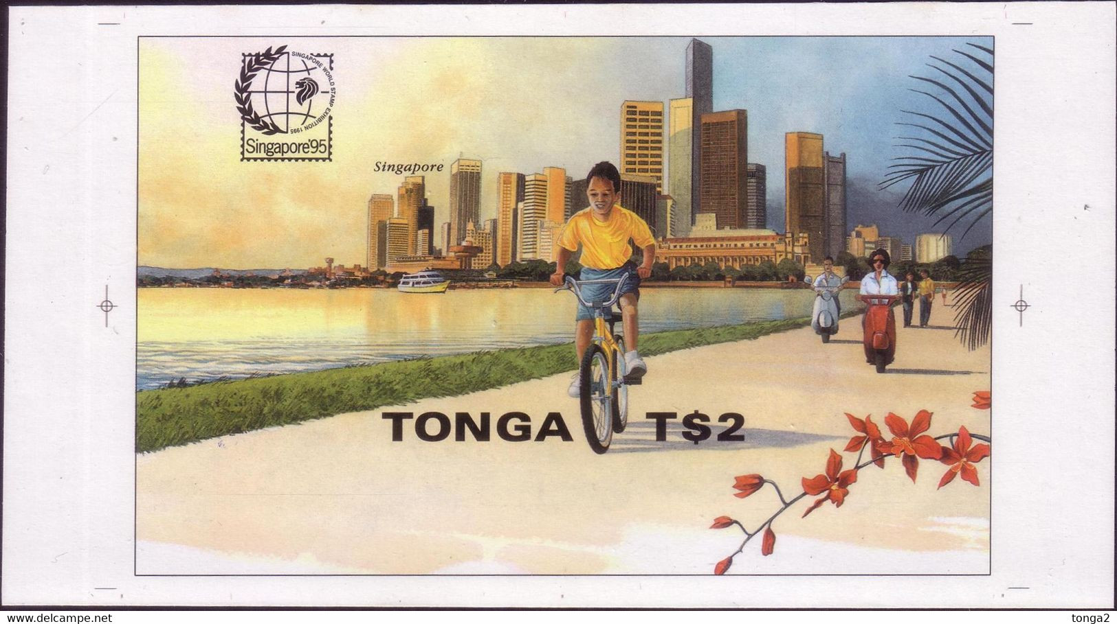 Tonga 1995 S/S - Uncut Imperf Plate Proof - Shows Motorscooters - 15 Exist - Motorbikes