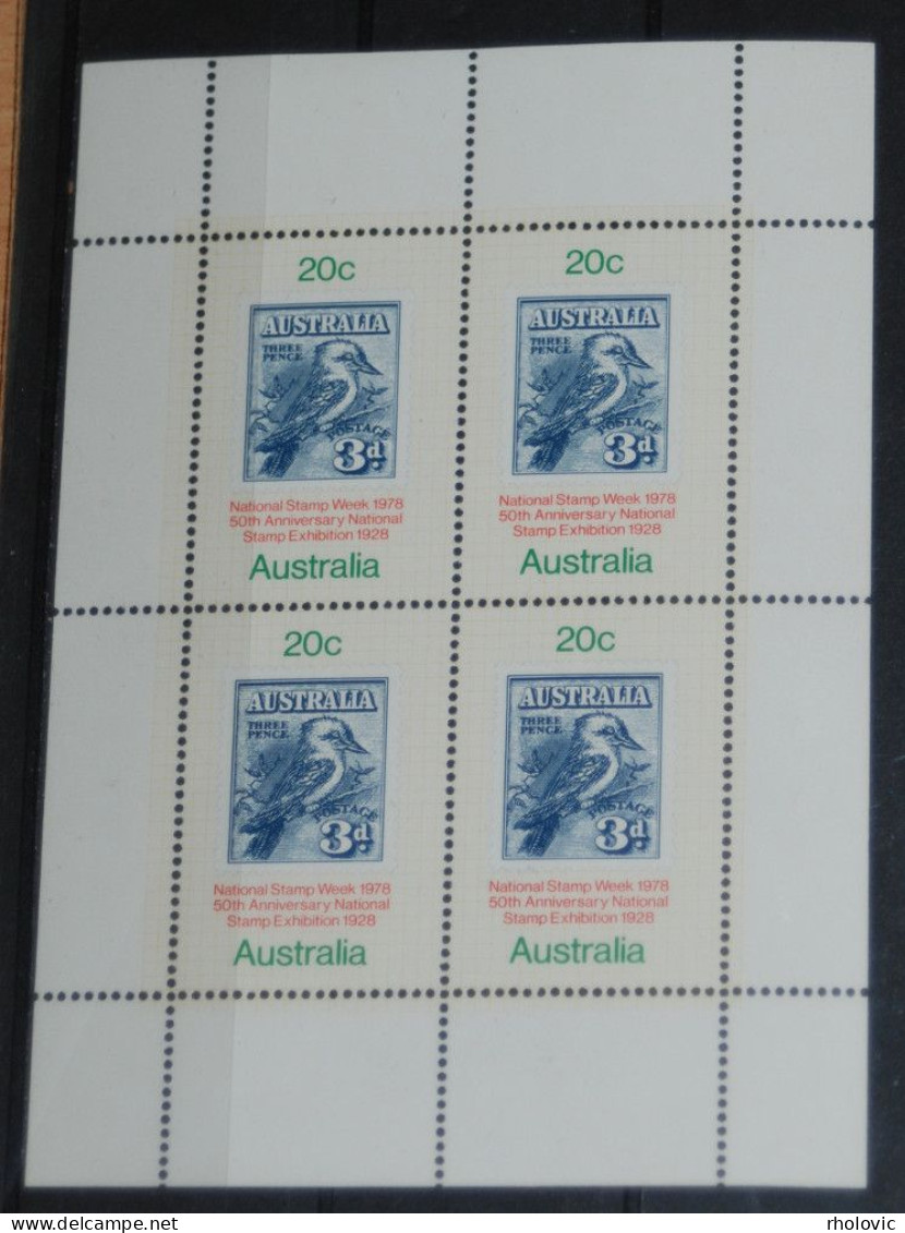 AUSTRALIA 1978, National Philatelic Week, Birds, Mi #B5, Miniature Sheet, MNH** - Mint Stamps