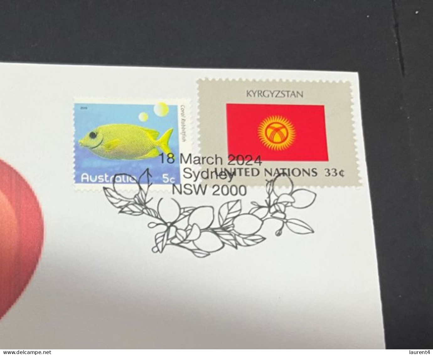 18-3-2024 (3 Y 23) COVID-19 4th Anniversary - Kyrgyzstan - 18 March 2024 (with Kyrgyzstan UN Flag Stamp) - Malattie