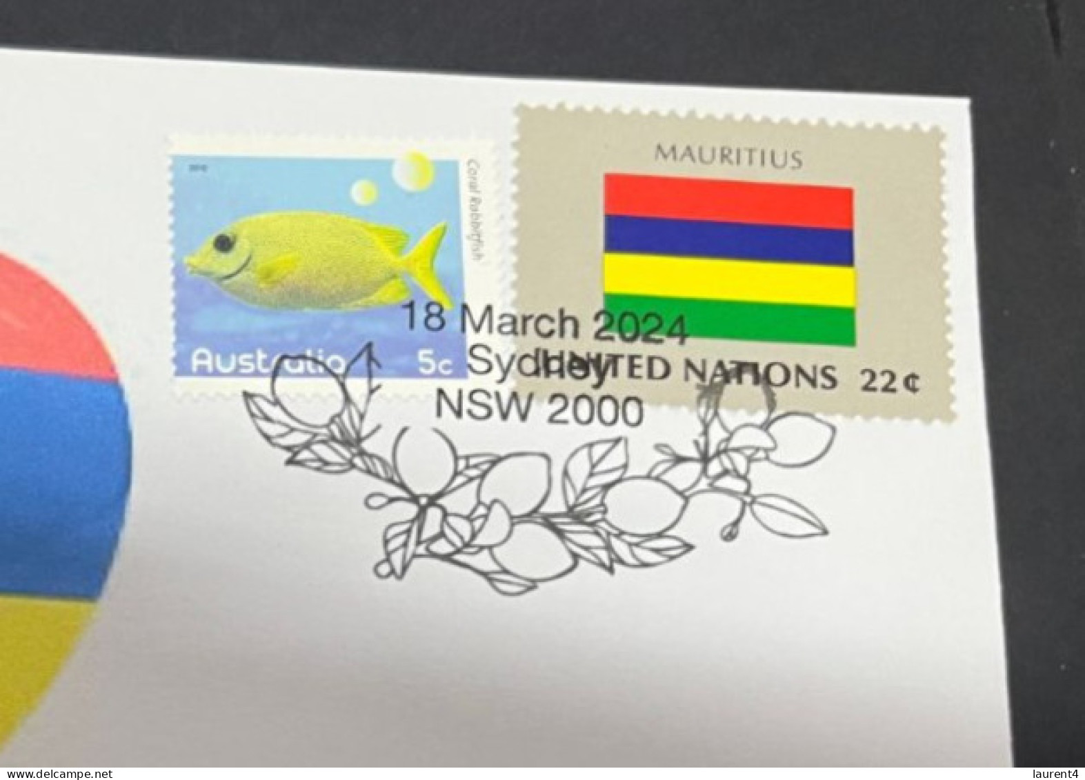 18-3-2024 (3 Y 23) COVID-19 4th Anniversary - Mauritius - 18 March 2024 (with Mauritius UN Flag Stamp) - Malattie