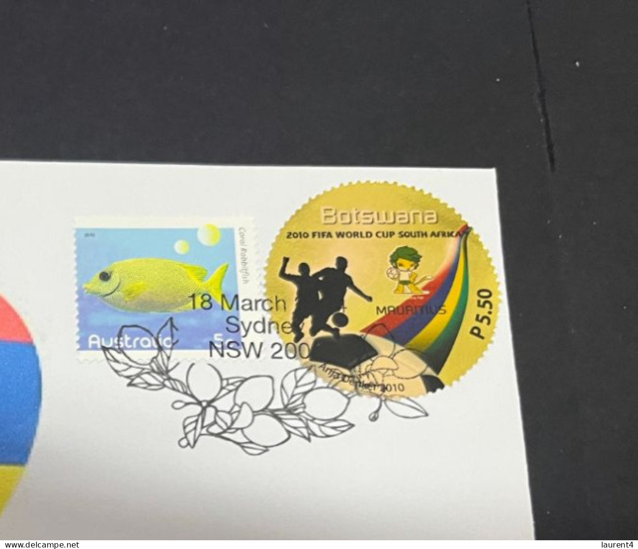 18-3-2024 (3 Y 23) COVID-19 4th Anniversary - Mauritius - 18 March 2024 (with Mauritius Football Flag Stamp) - Malattie