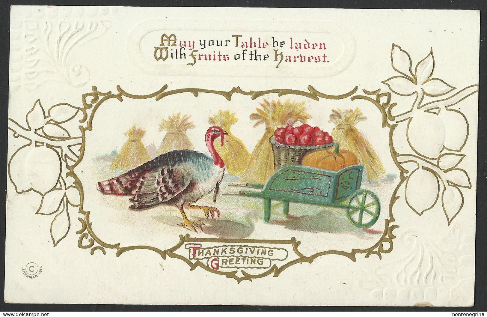 THANKSGIVING DAY - Turkey - EMBOSSED - Postcard - Old Postcard (see Sales Conditions) 10046 - Giorno Del Ringraziamento