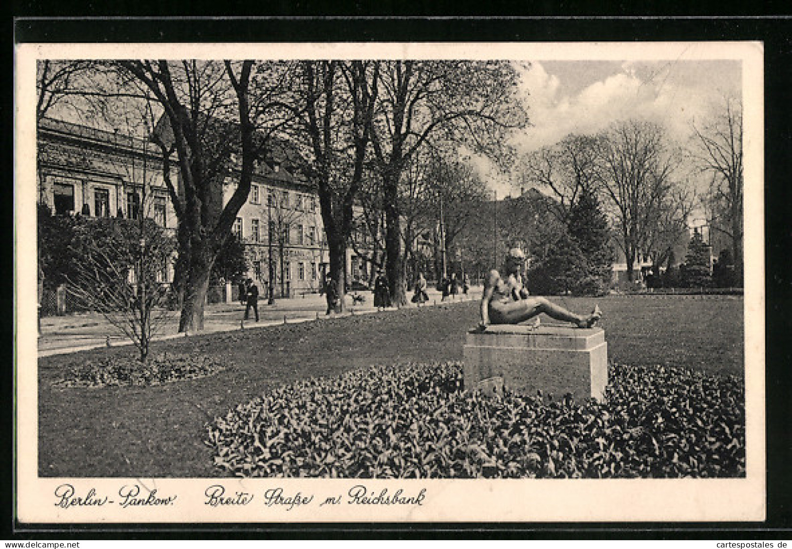 AK Berlin-Pankow, Breite Strasse Mit Reichsbank U. Statue  - Pankow